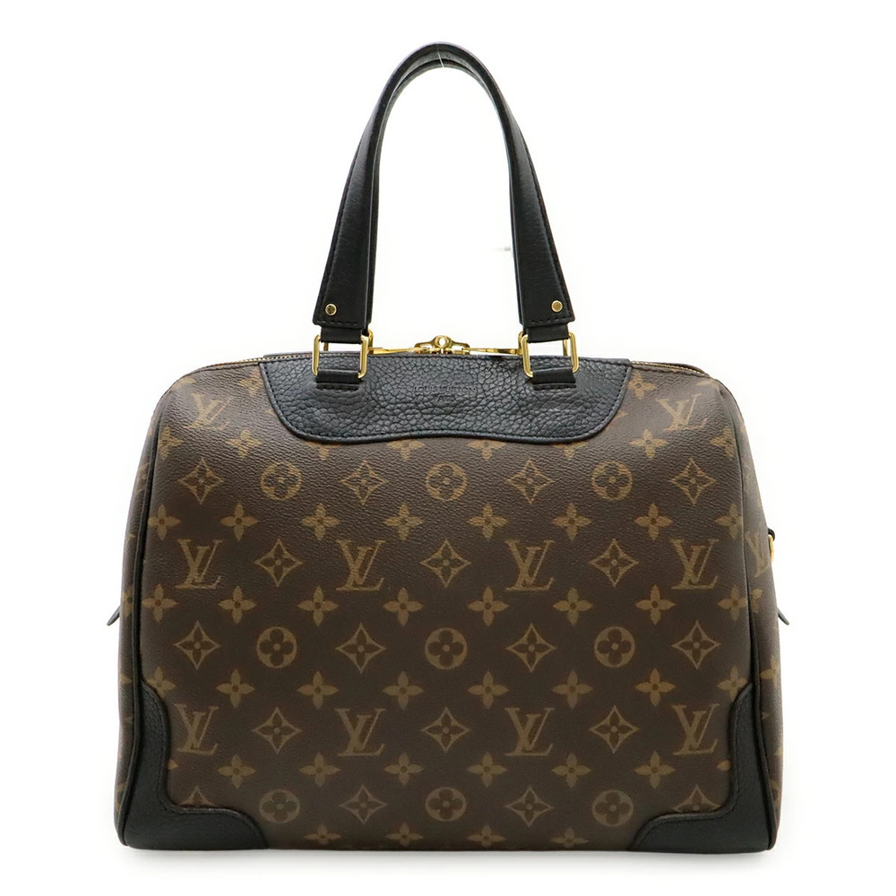 LOUIS VUITTON Monogram Retiro Handbag Tote Bag Boston Black